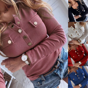 Solid Color Long‑Sleeved Bottoming Shirt – Lightweight Sweater Top