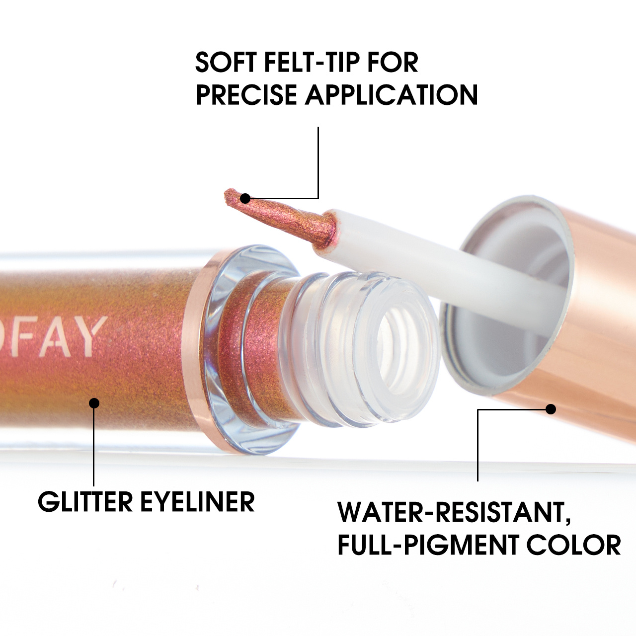 PHOFAY Liquid Glitter Eyeliner Set - obrazek 3