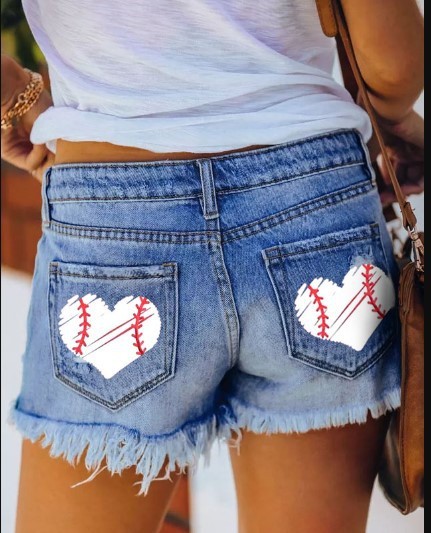 Fringed Denim Shorts Straight Breasted Women's Hot Pants - obrazek 6