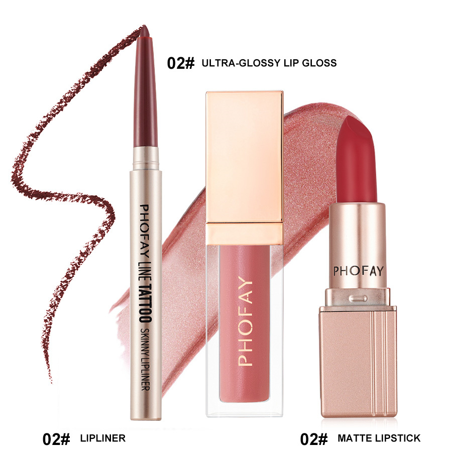 PHOFAY Ultra-Glossy Lip Gloss Matte Lipstick Lipliner - Image 10
