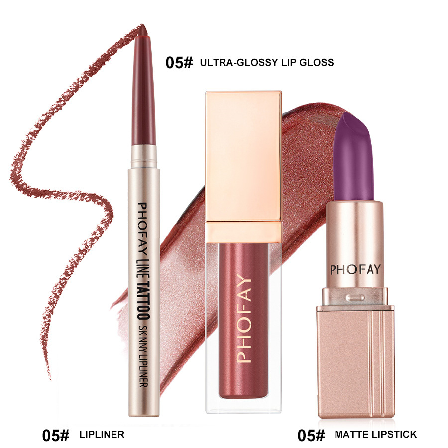 PHOFAY Ultra-Glossy Lip Gloss Matte Lipstick Lipliner - Image 5