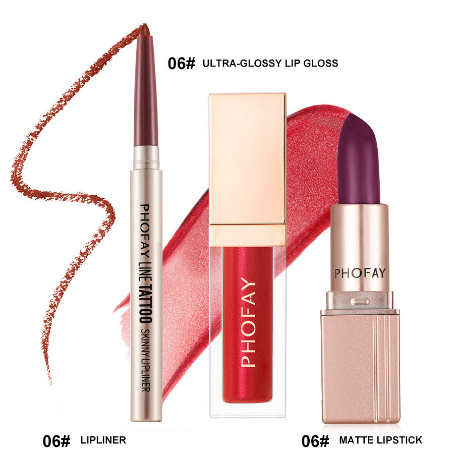PHOFAY Ultra-Glossy Lip Gloss Matte Lipstick Lipliner - Image 6